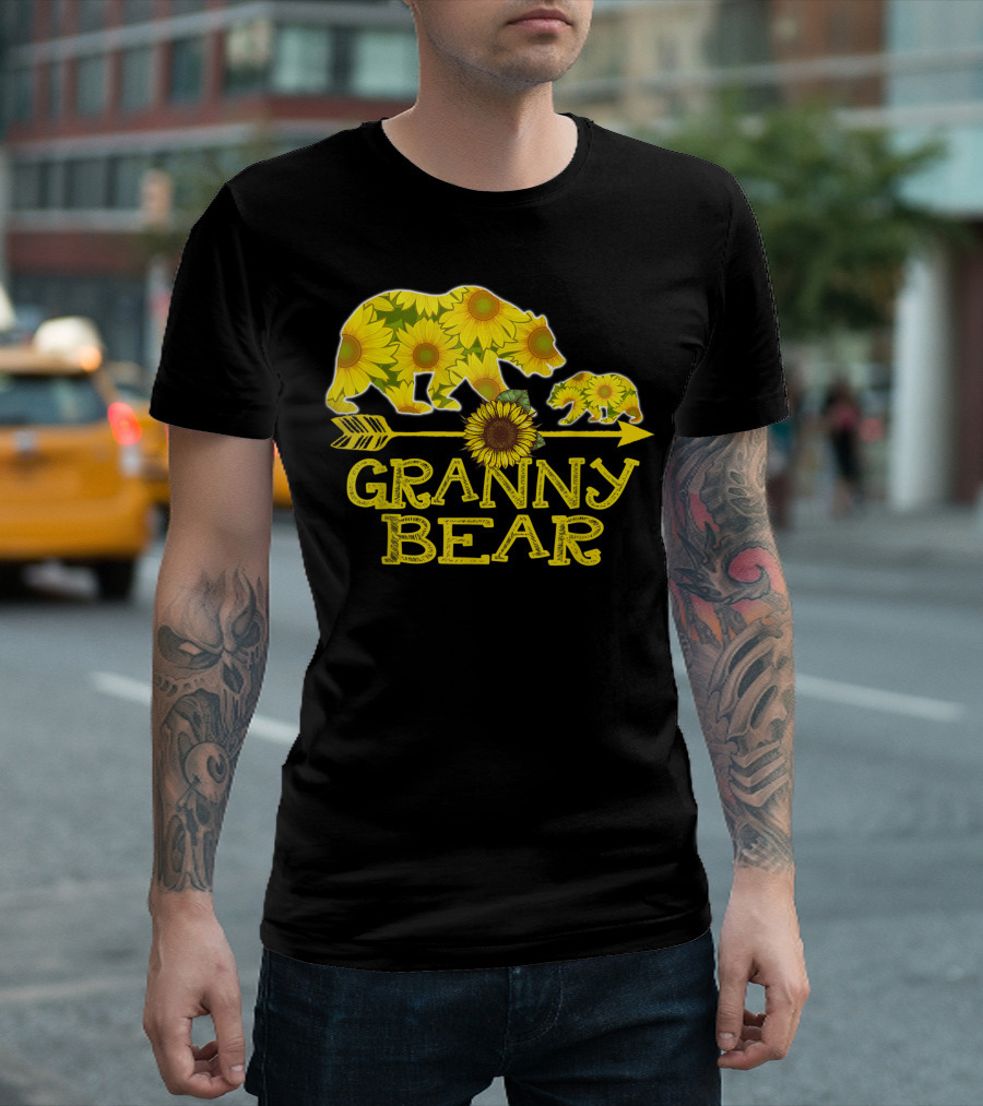 Granny Bear Sunflower Arrow Mother Father T-Shirt