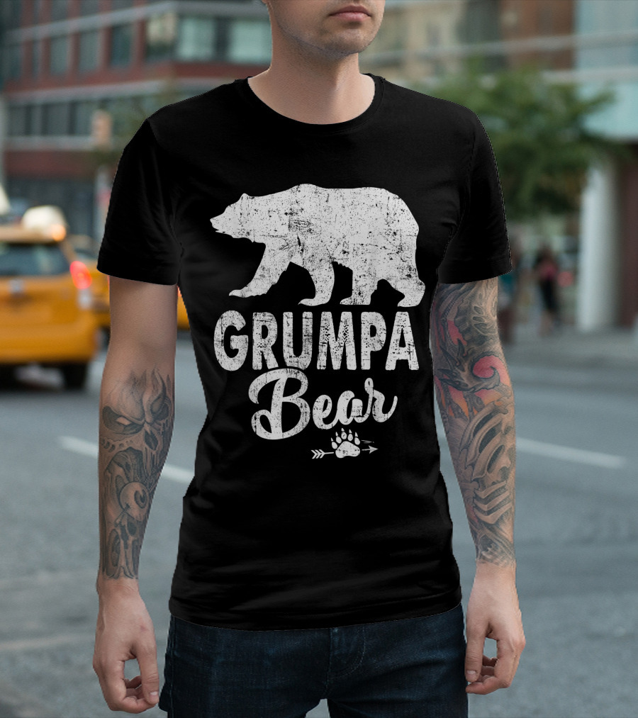 Grumpa Bear Silhouette With Paw And Arrow T-Shirt