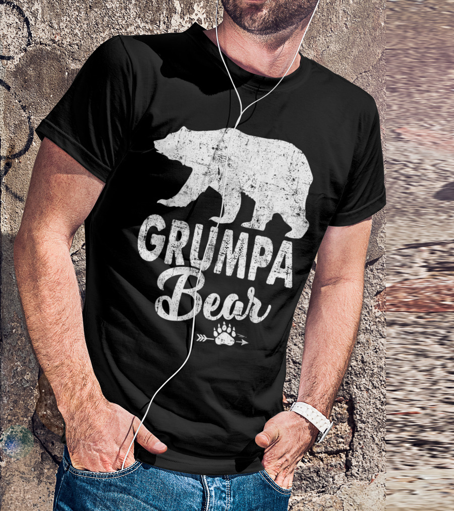 Grumpa Bear Silhouette With Paw And Arrow T-Shirt