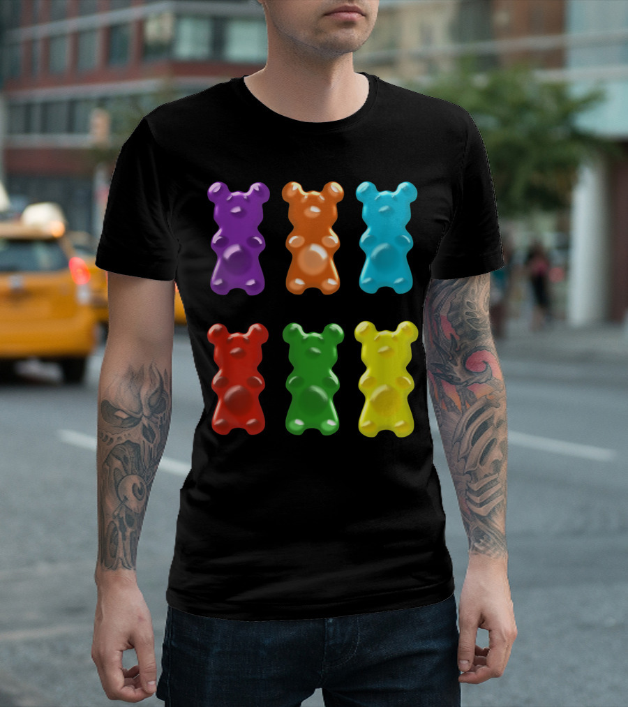 Gummy Bears Colorful Candy Icons T-Shirt