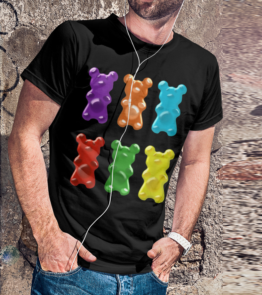 Gummy Bears Colorful Candy Icons T-Shirt