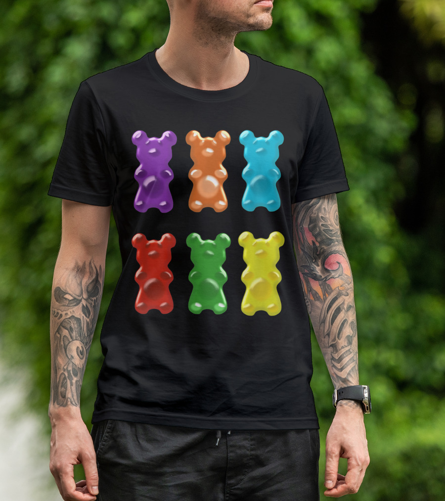 Gummy Bears Colorful Candy Icons T-Shirt