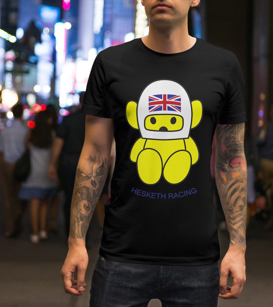 Hesketh Racing British Helmet Teddy Bear Emblem T-Shirt