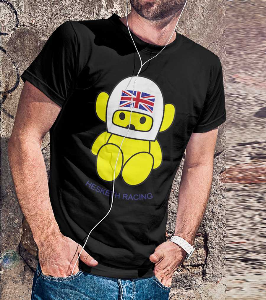 Hesketh Racing British Helmet Teddy Bear Emblem T-Shirt