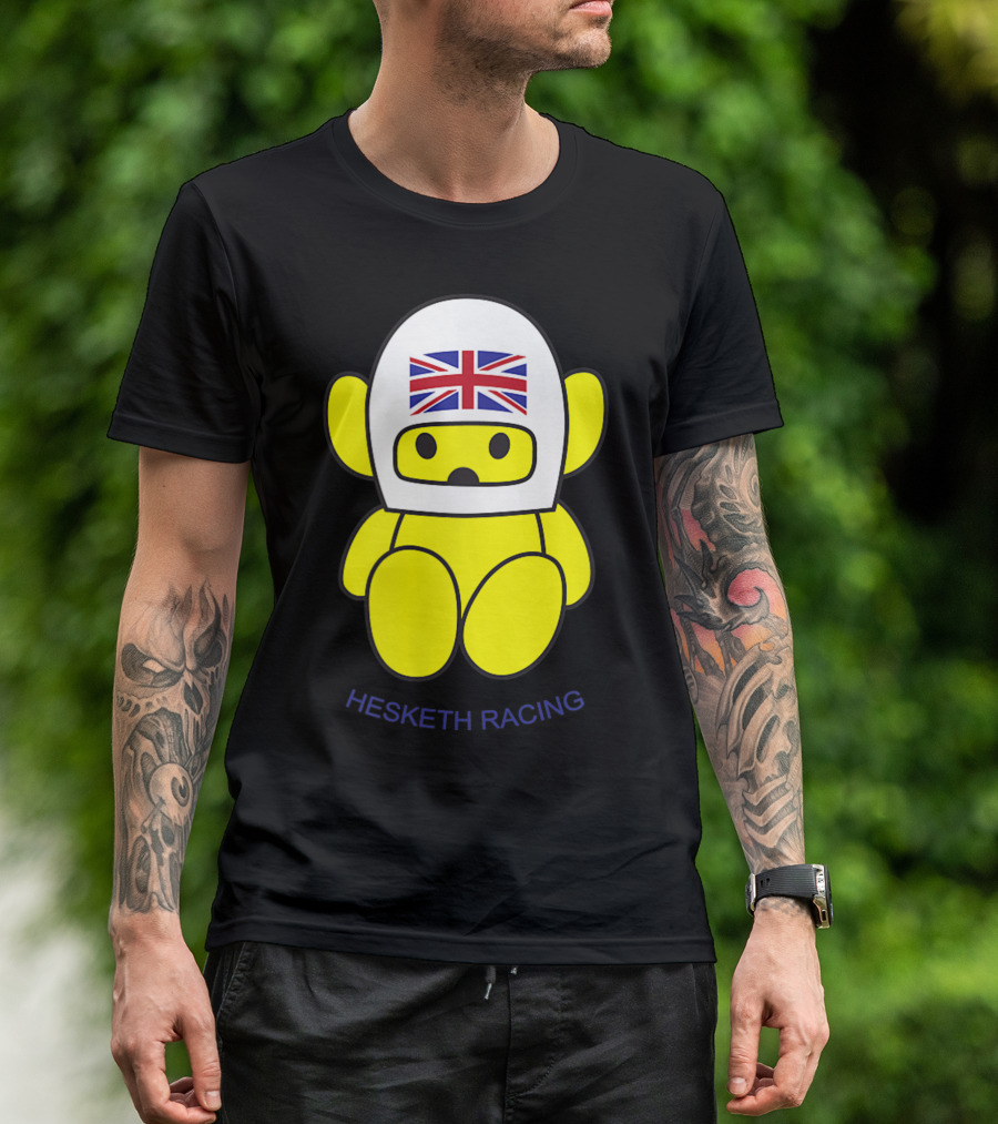 Hesketh Racing British Helmet Teddy Bear Emblem T-Shirt
