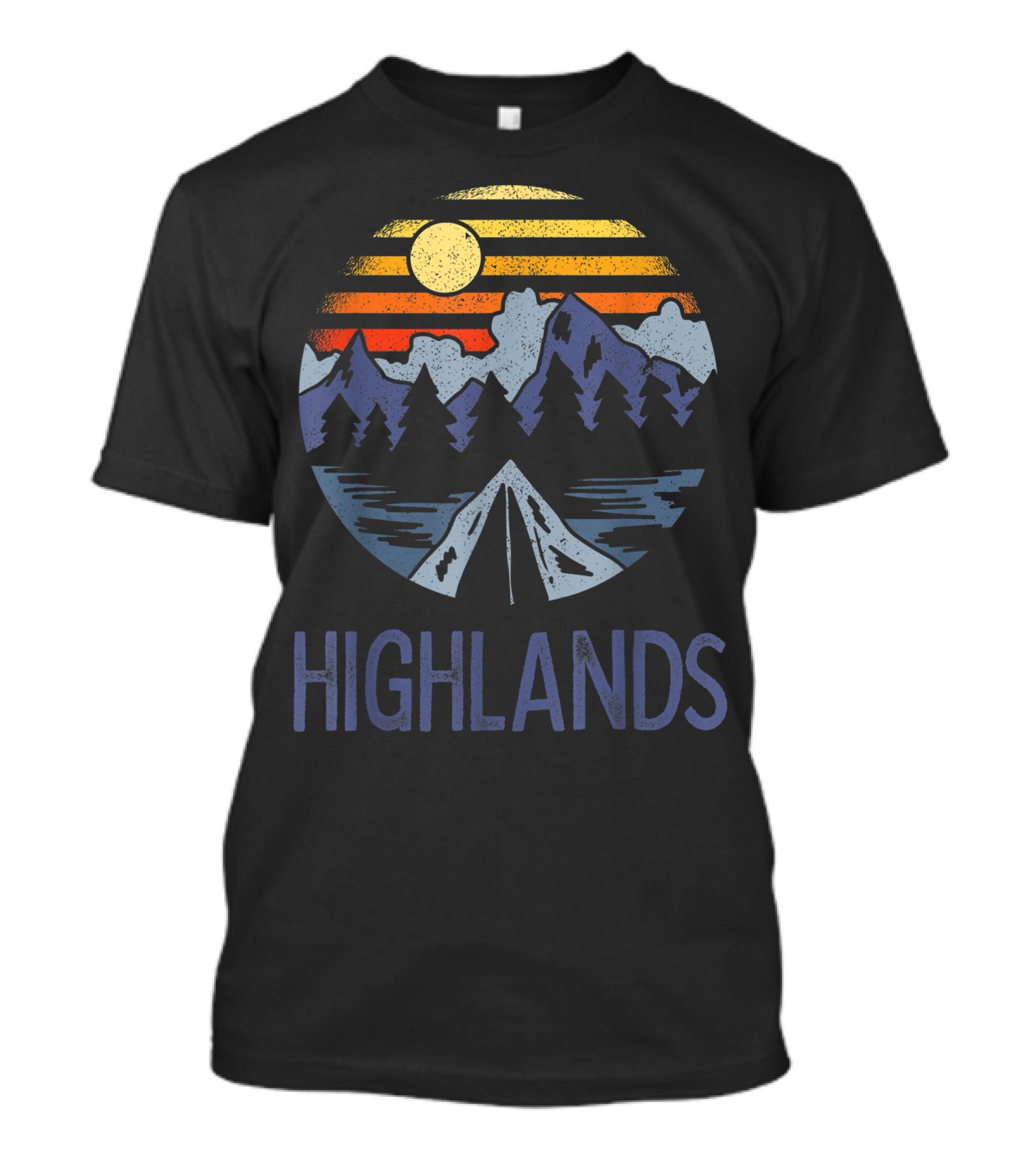 Highlands North Carolina NC Sunset Camping Blue Ridge Mountains Scene T-Shirt