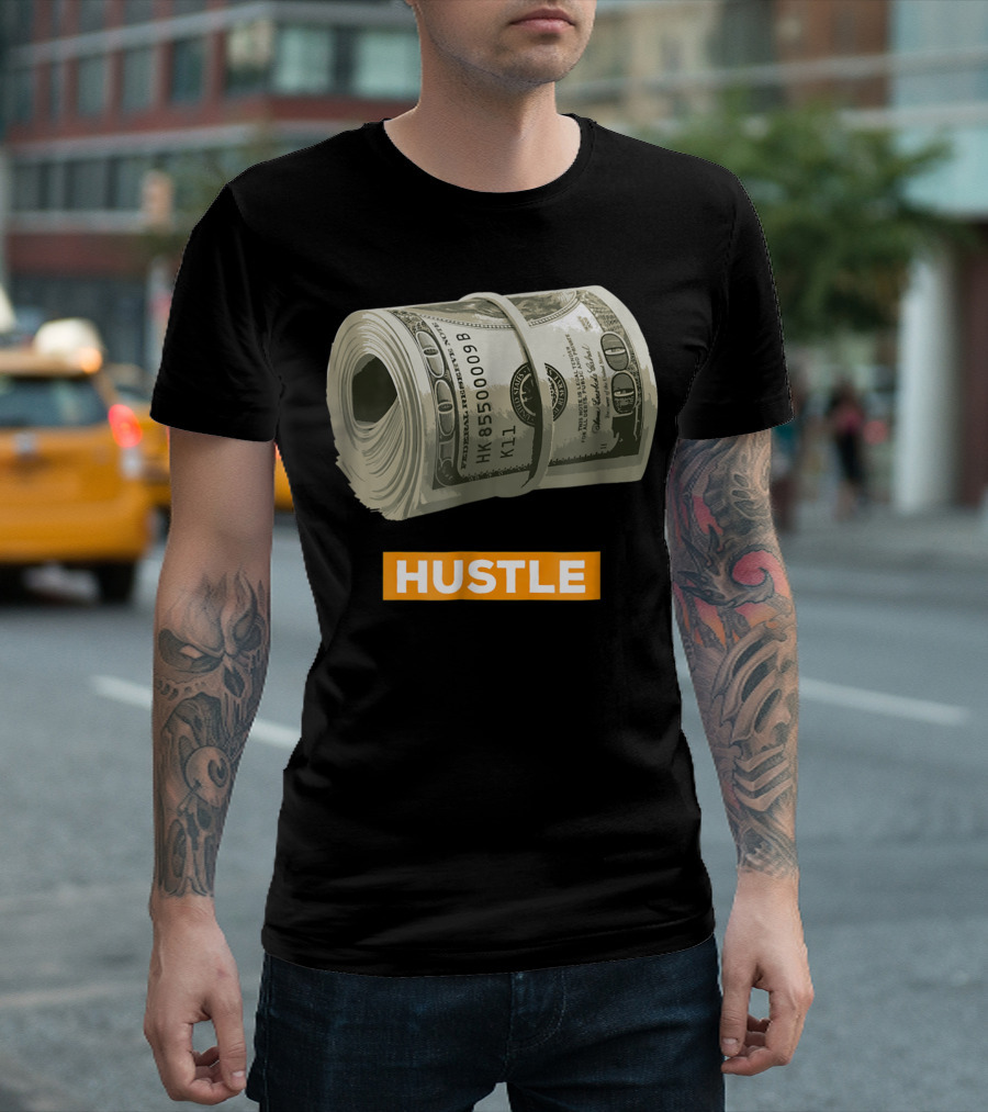 Hustle Money Wad 100 Dollar Bills Bank Roll T-Shirt