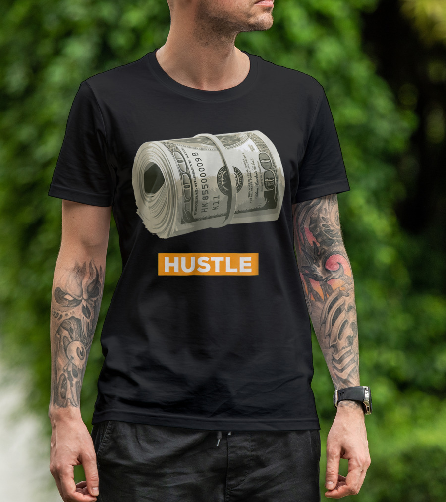 Hustle Money Wad 100 Dollar Bills Bank Roll T-Shirt
