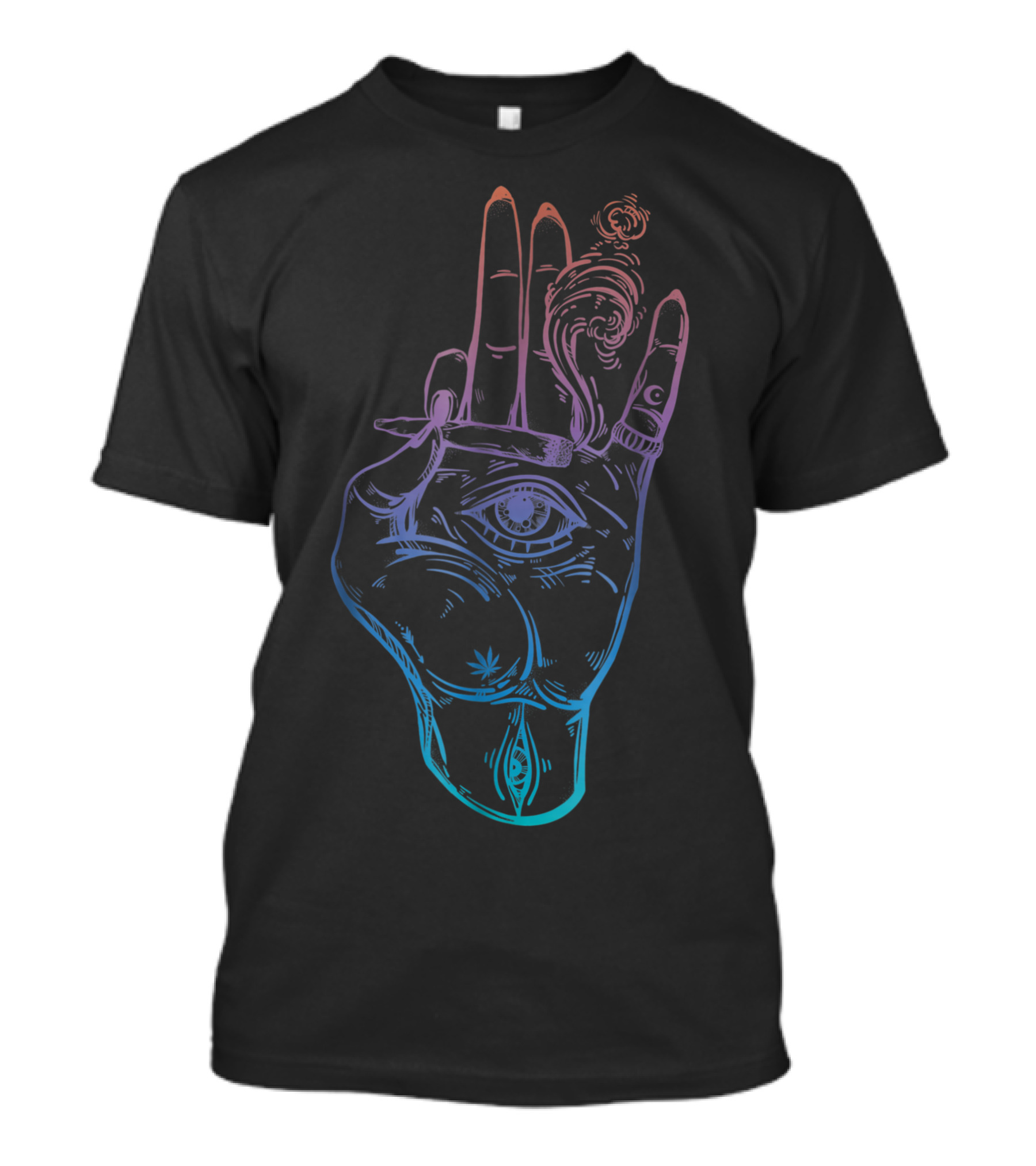 Illuminati Smoking Spliff Hand Stoner Weed 420 Eye T-Shirt