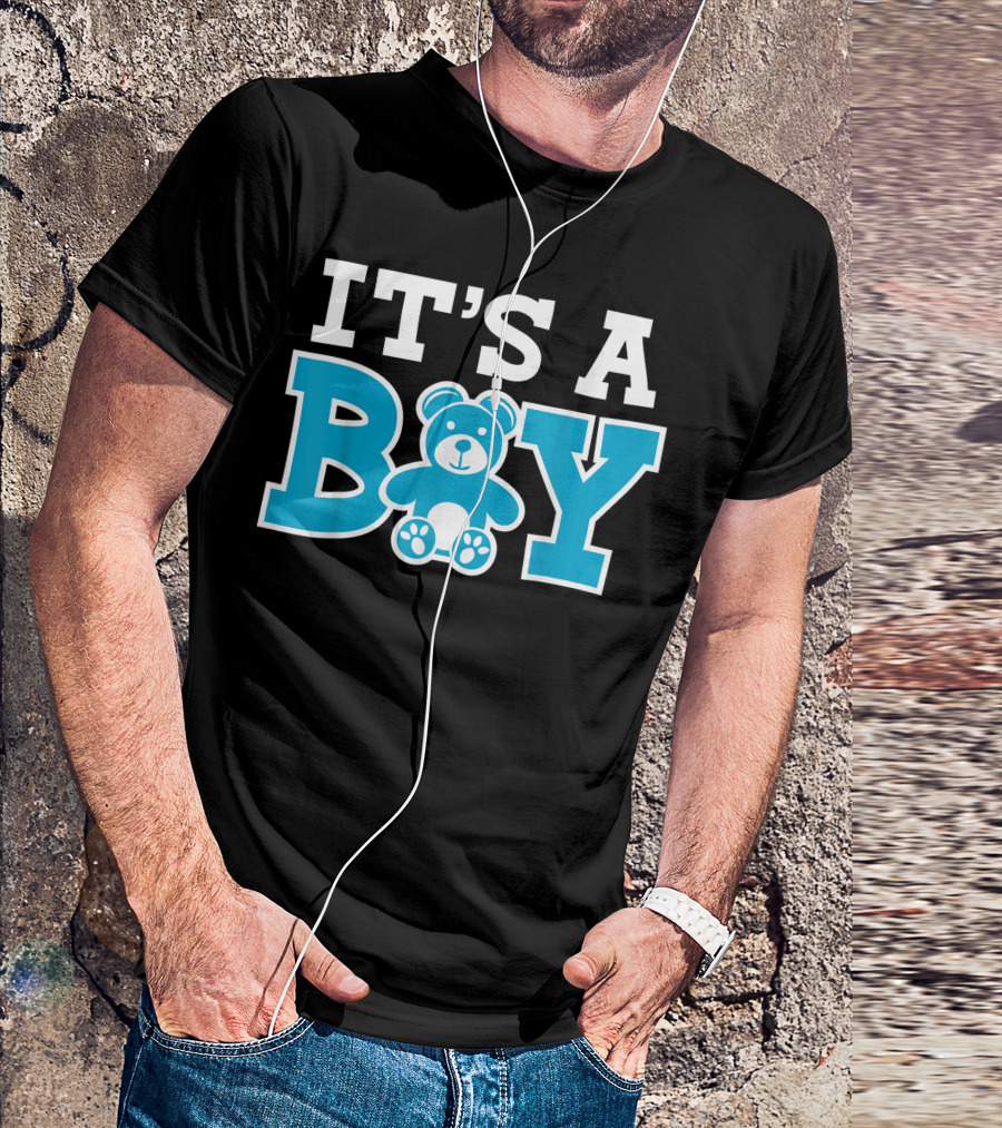 It's A Boy Bear Gender Reveal Baby Shower Party T-Shirt