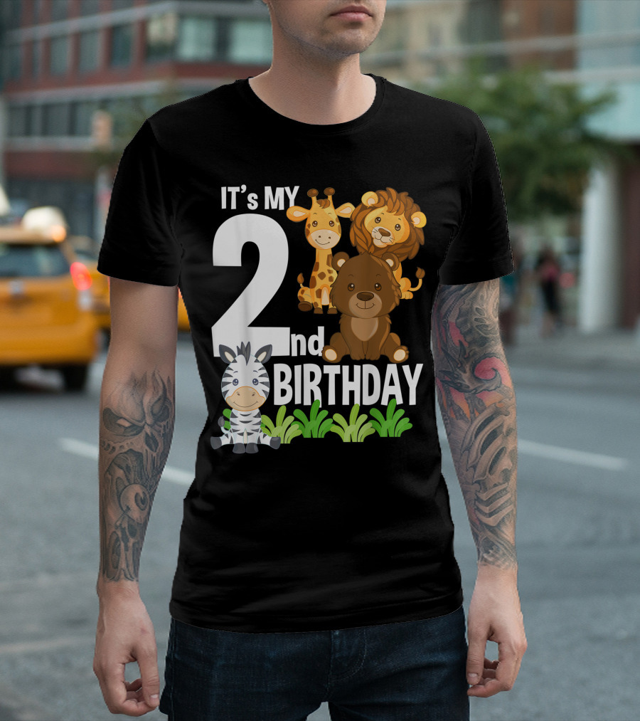 It's My 2nd Birthday Zoo Safari Jungle Animals T-Shirt