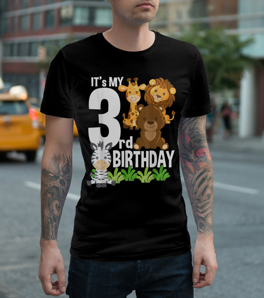 It's My 3rd Birthday Zoo Theme Safari Jungle Animal Party T-Shirt