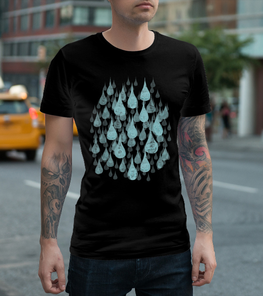 Its Raining Water Bears Droplets Cartoon T-Shirt