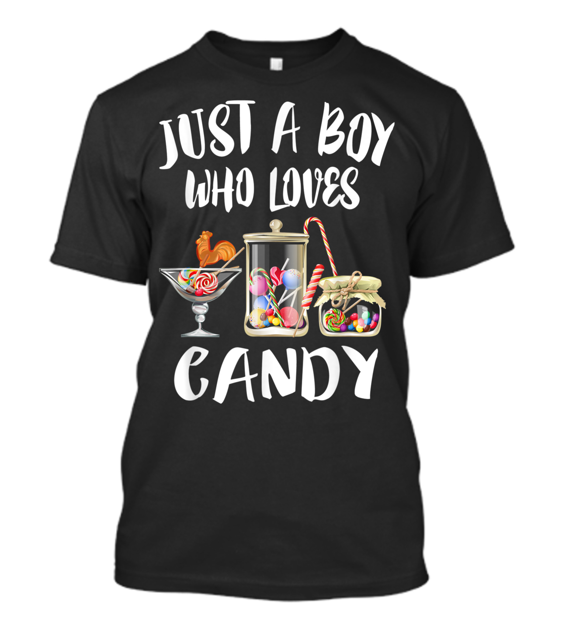 Just A Boy Who Loves Candy With Lollipops And Jars T-Shirt