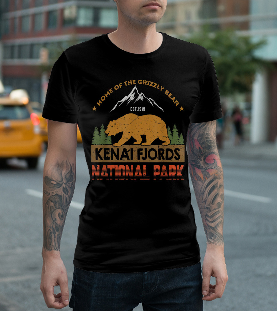 Home of the Grizzly Bear Kenai Fjords National Park Est. 1910 T-Shirt
