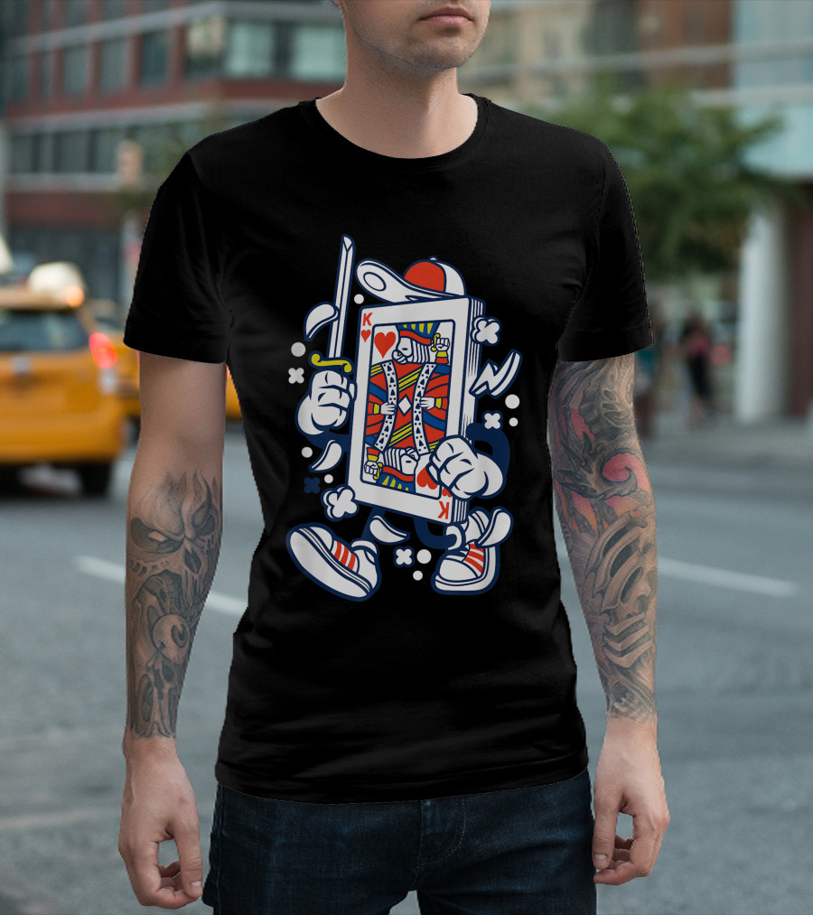 King Of Hearts Playing Card Cartoon T-Shirt
