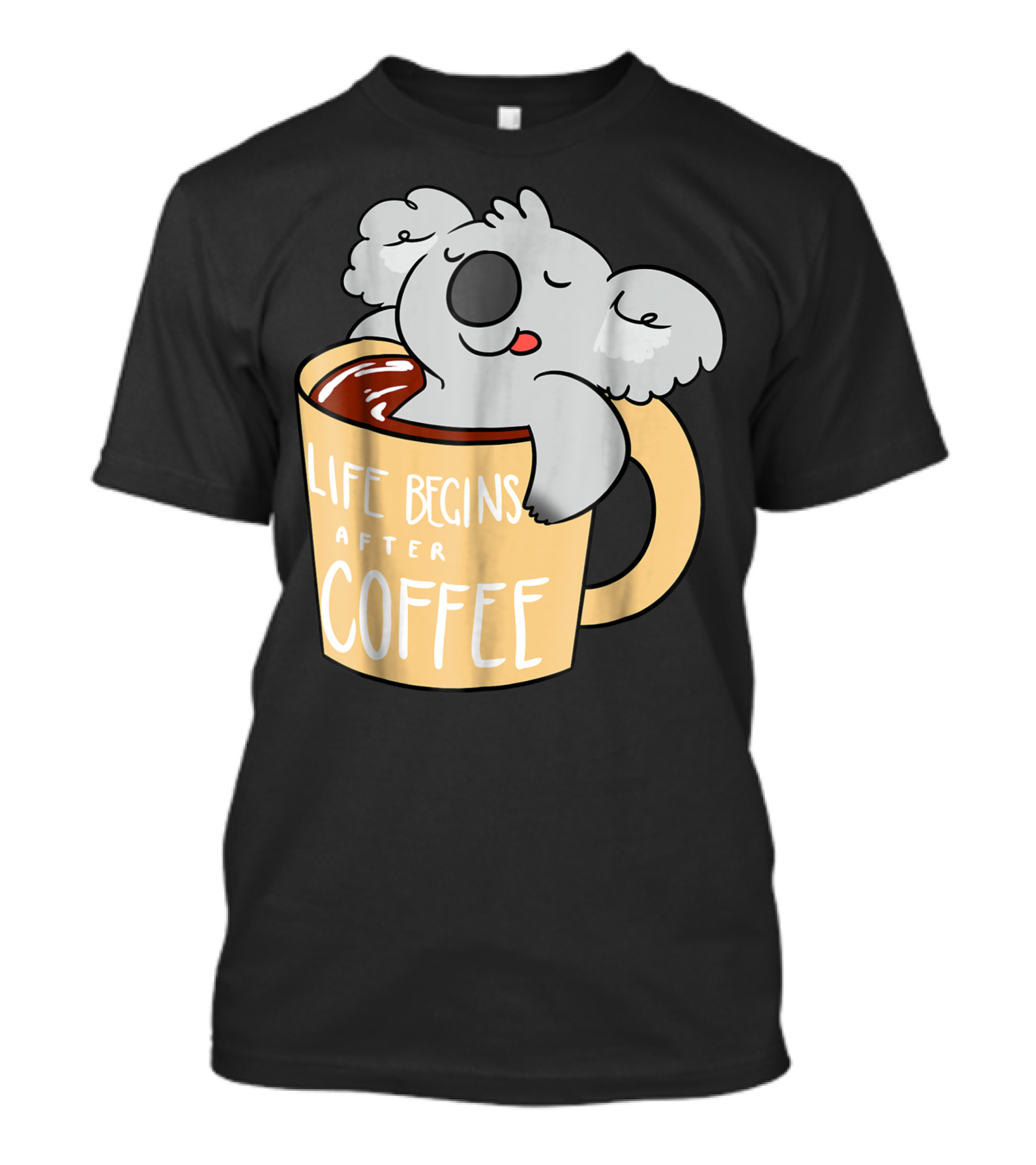Life Begins After Coffee Cute Koala Bear T-Shirt