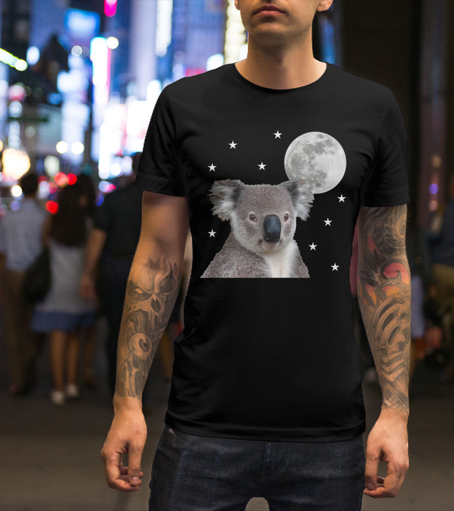 Koala Bear Moon And Stars Space Cute Animal Lover T-Shirt