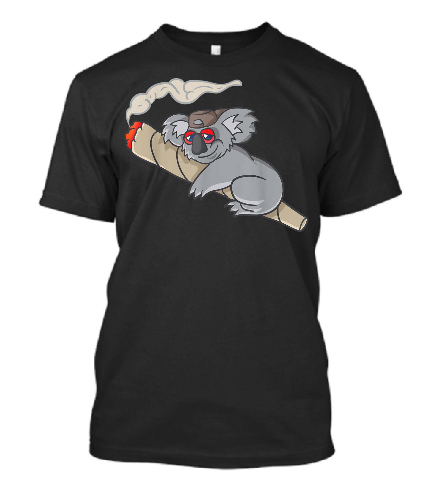 Koala Smoking Weed Cannabis Marihuana Stoner Dont Care Bear Cartoon Smoking Joint T-Shirt