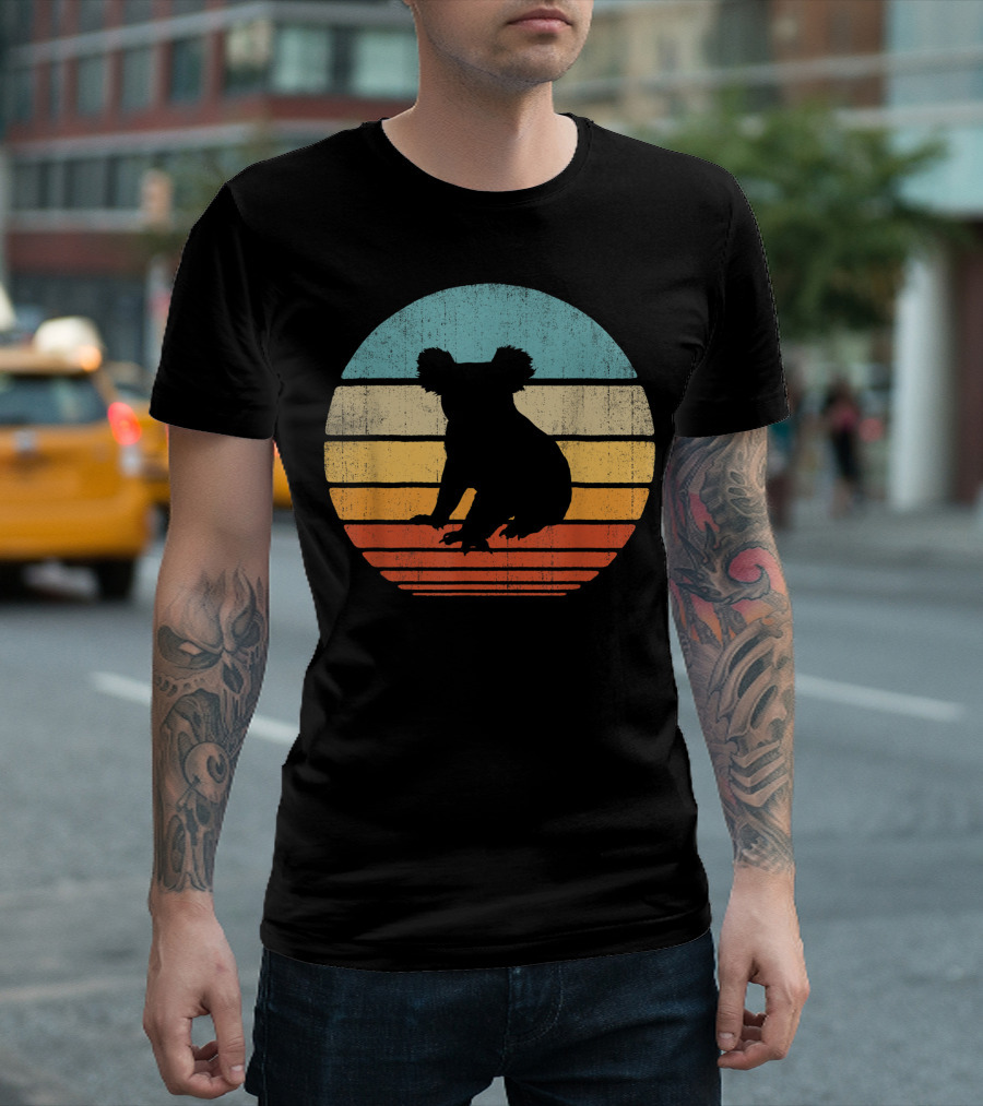 Koala Silhouette Retro 60s 70s Vintage Zoo Animal Lover T-Shirt