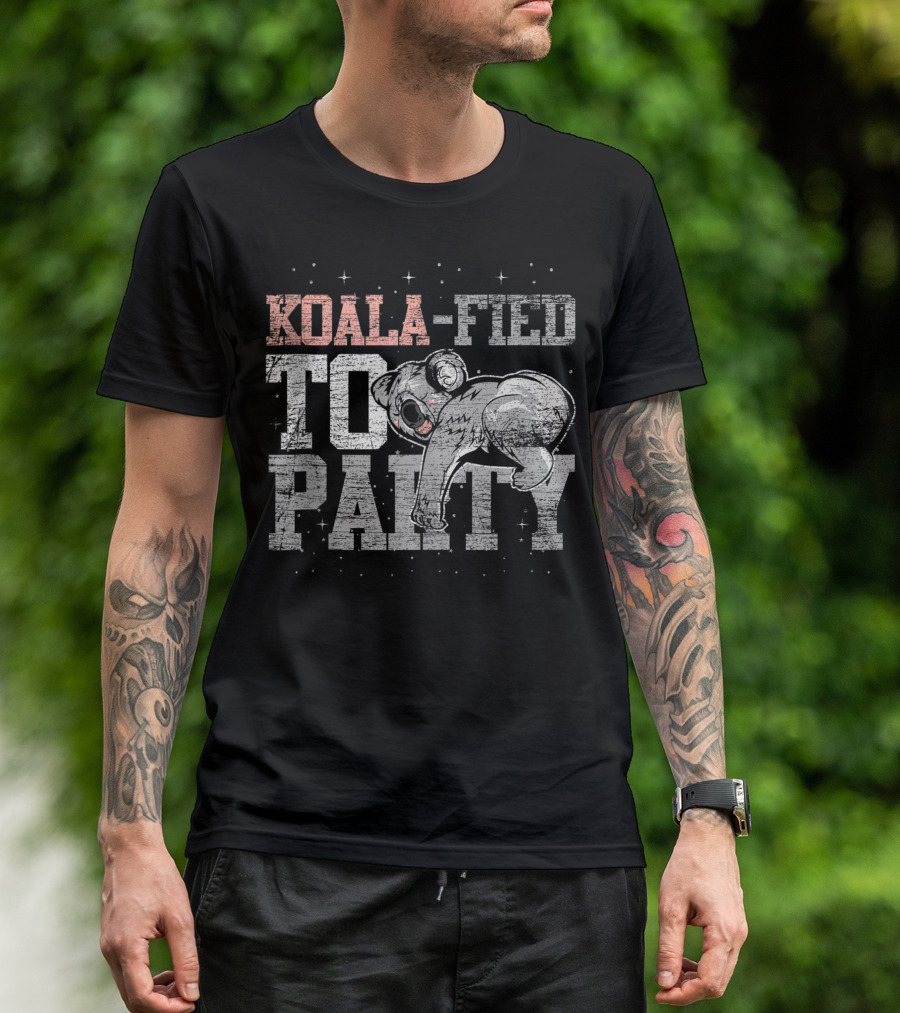 Koalafied To Party Koala Bear With Vintage Style T-Shirt