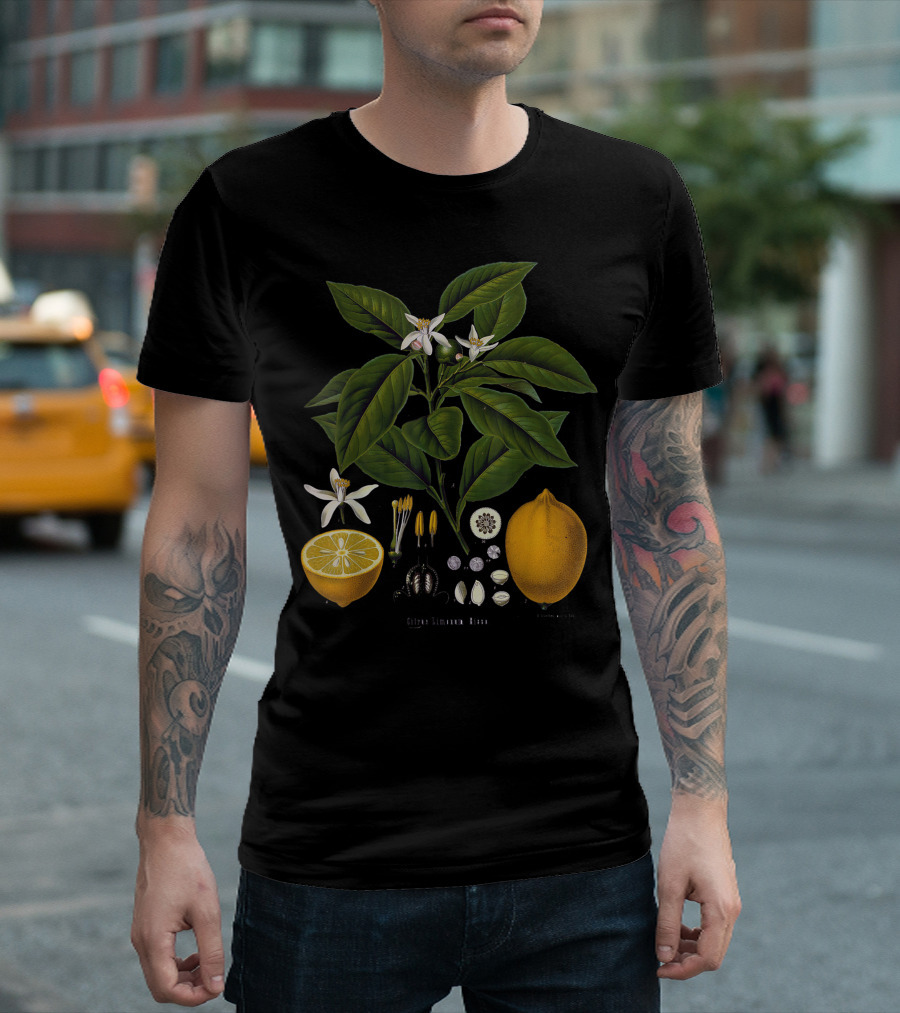 Lemon Plant Citrus Sinensis Botanical Fruit Tree for Gardeners T-Shirt