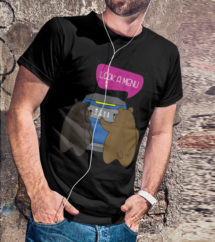 Look A Menu Bear Camping Space Capsule T-Shirt