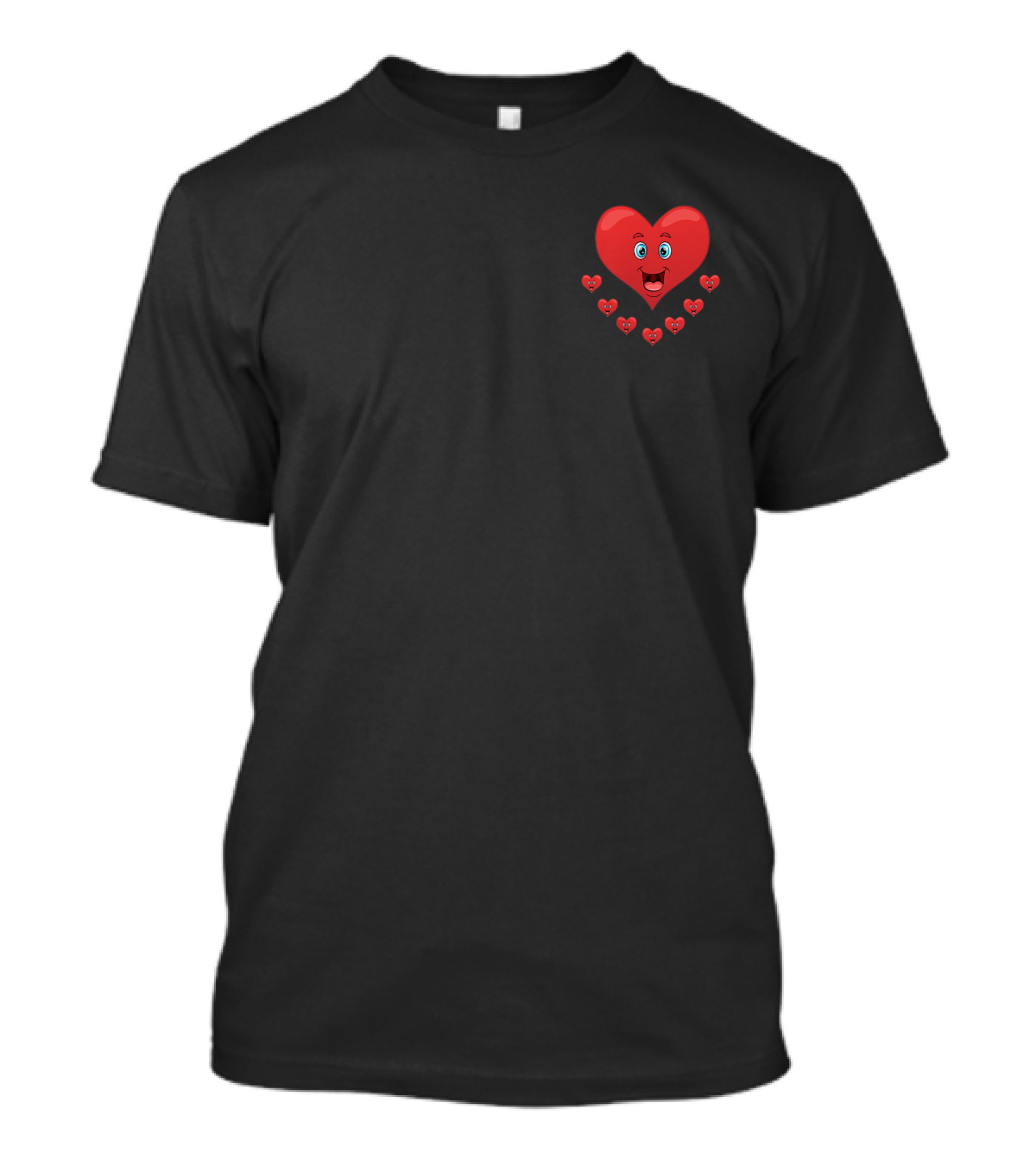 Lovely Heart Pattern Valentine's Day Design With Cute Smiling Hearts T-Shirt