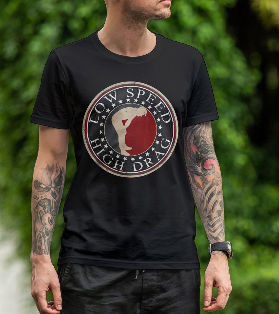 Low Speed High Drag Bent Over Circle With Stars T-Shirt