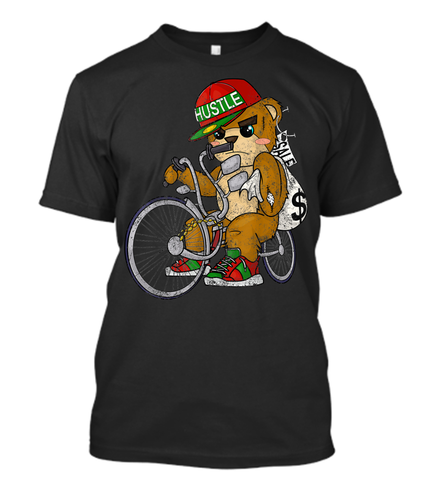 Hustle Lowrider Teddy Bear With Money Bag And Hip Hop T-Shirt