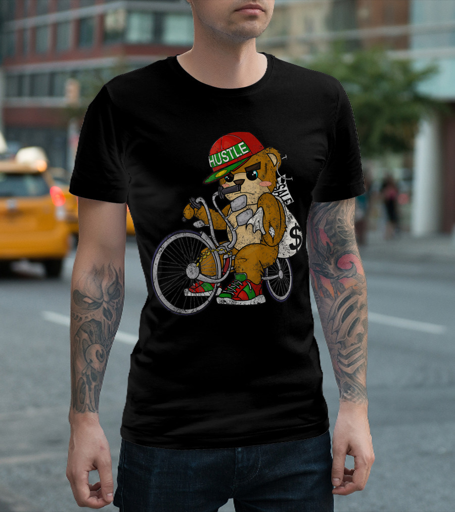 Hustle Lowrider Teddy Bear With Money Bag And Hip Hop T-Shirt