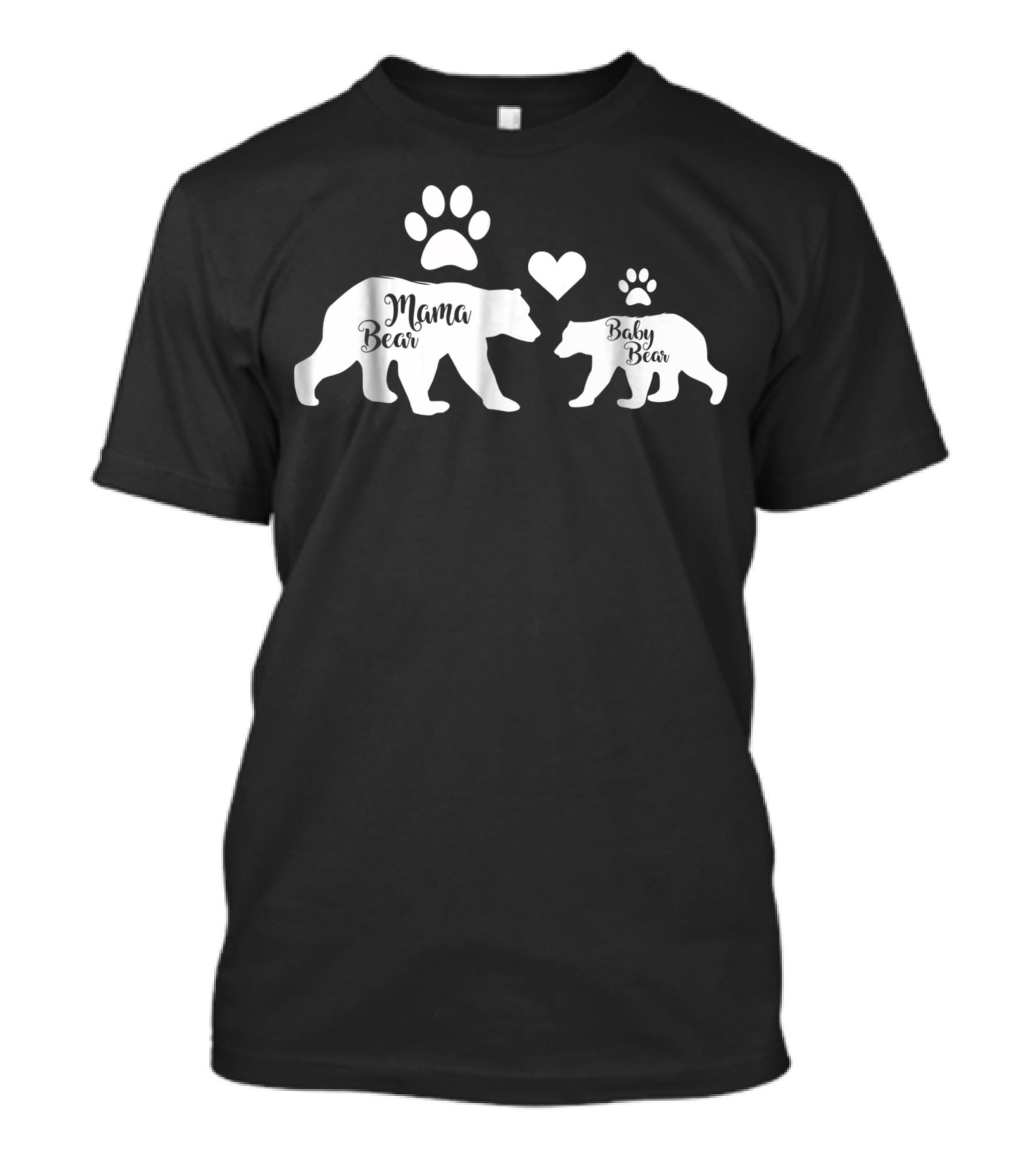Mama Bear Baby Bear Heart Paw Camping Family T-Shirt