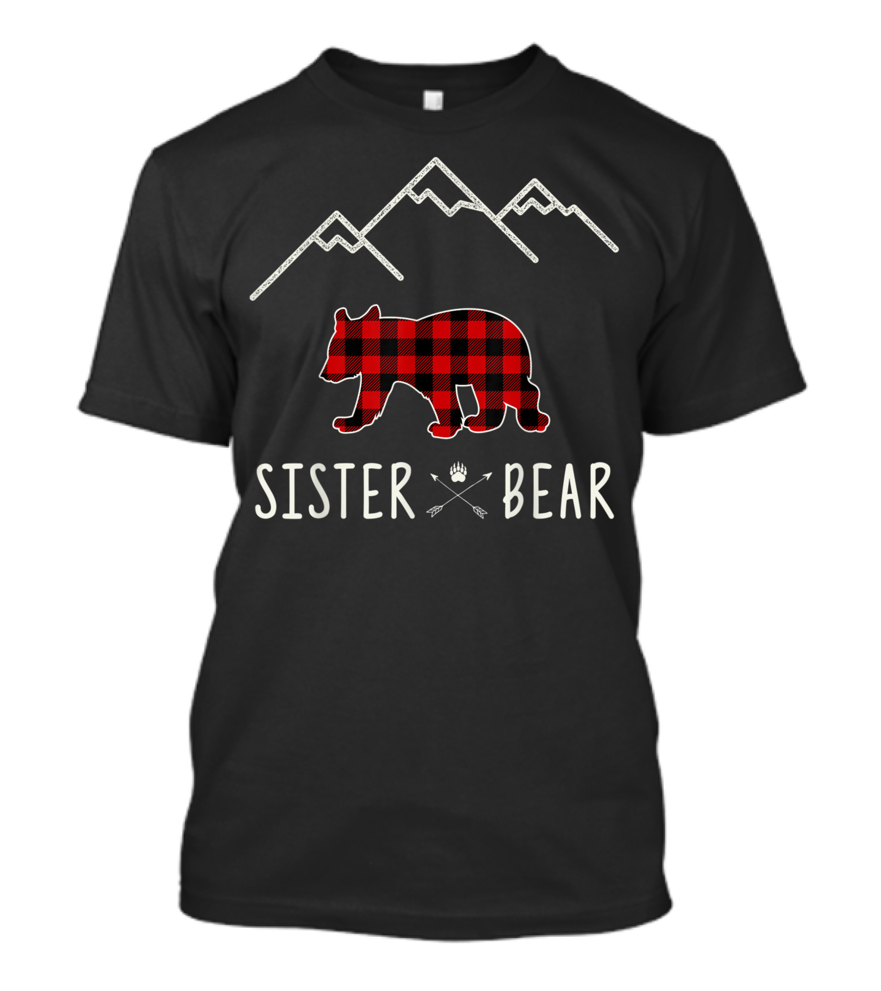 Sister Bear Buffalo Plaid Mountain T-Shirt