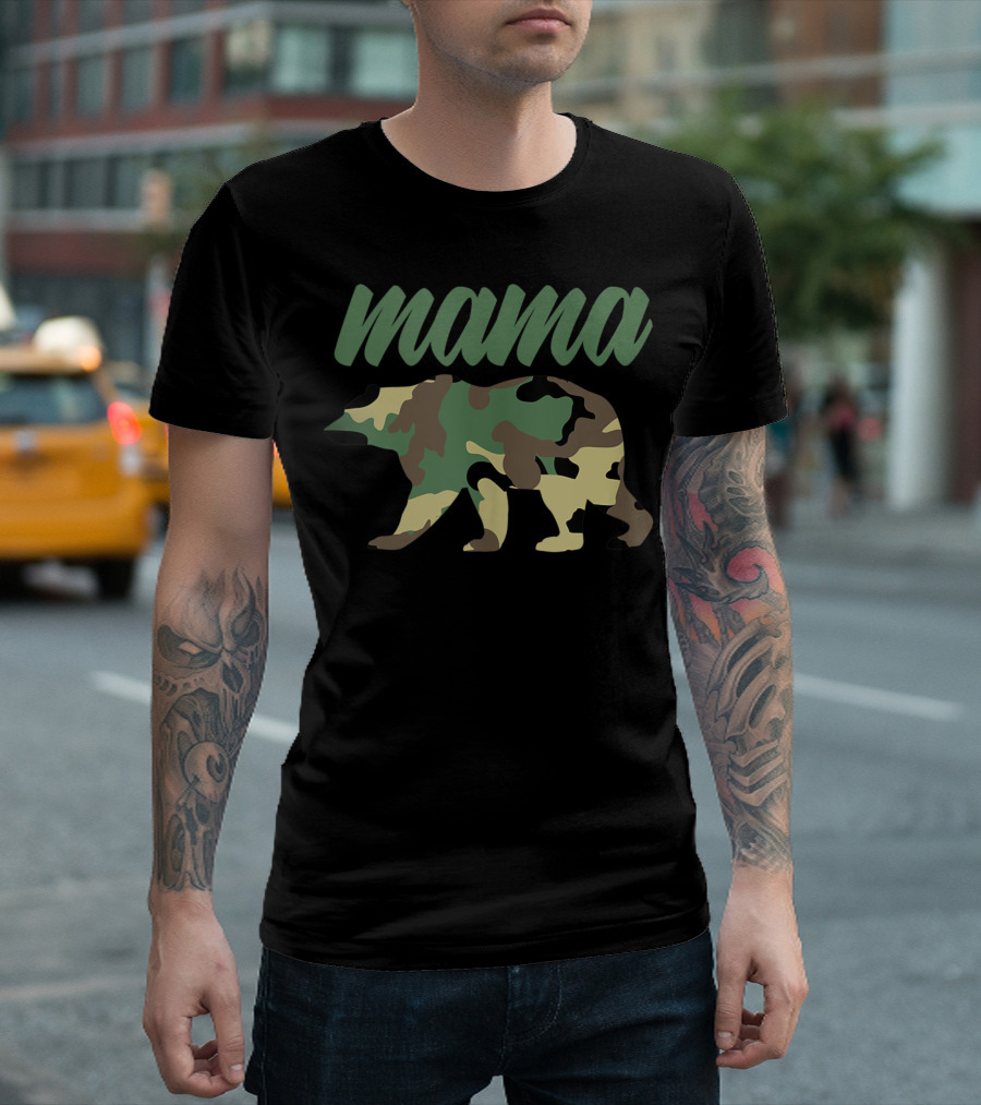 Mama Bear Camouflage Pattern Matching Family Bear T-Shirt