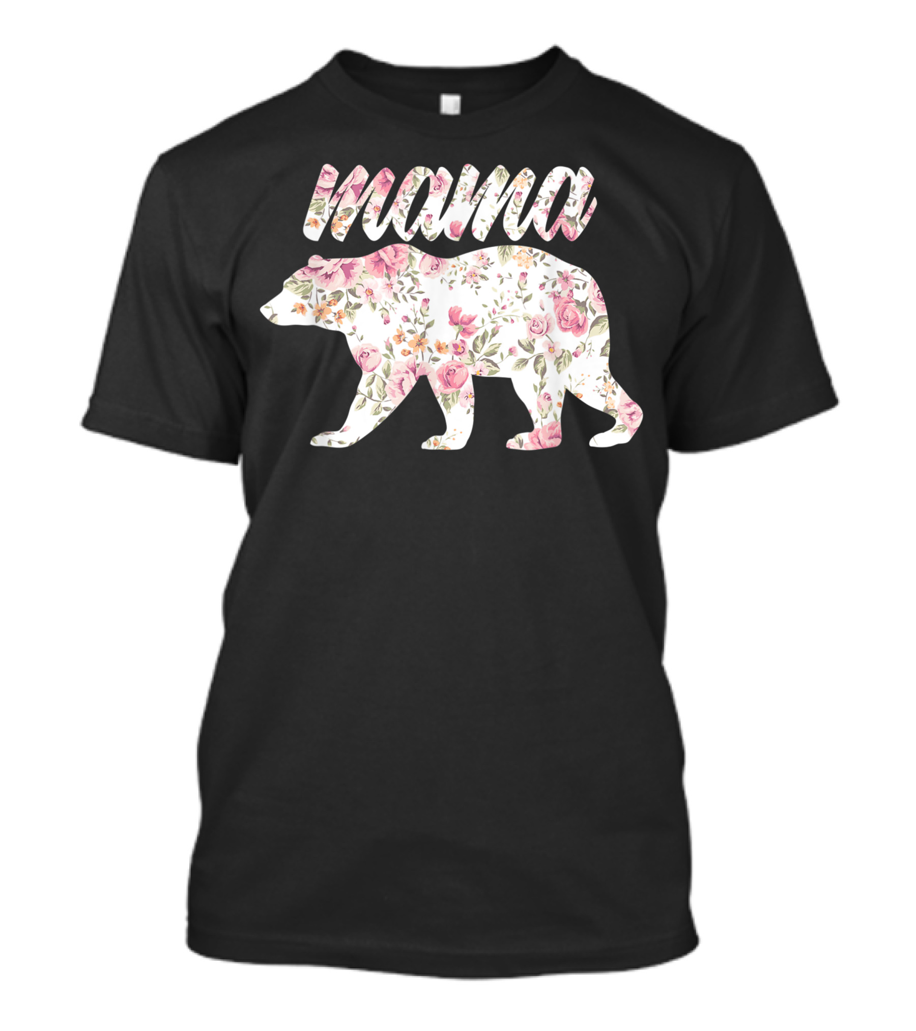 Mama Bear Watercolor Floral Pattern Mama Bear Florals T-Shirt