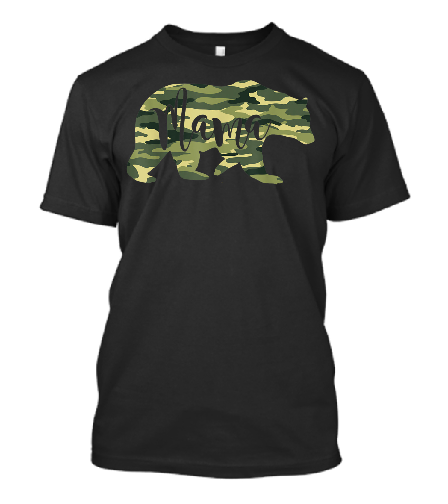 Mama Bear Fun Mom Mother Green Camo Mama T-Shirt