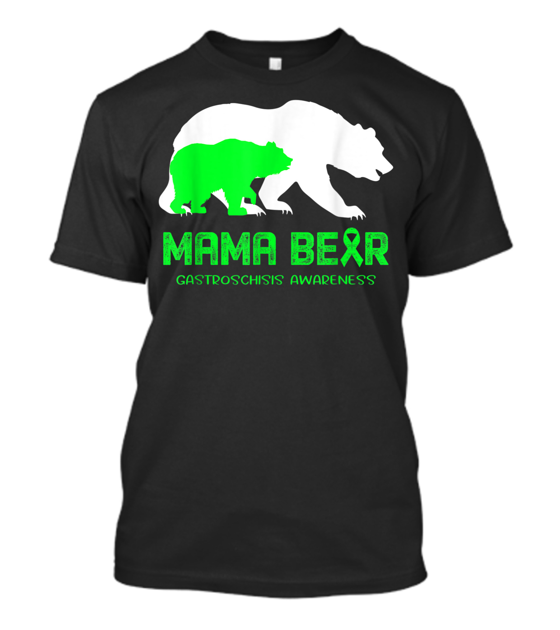 Mama Bear Gastroschisis Awareness Green T-Shirt