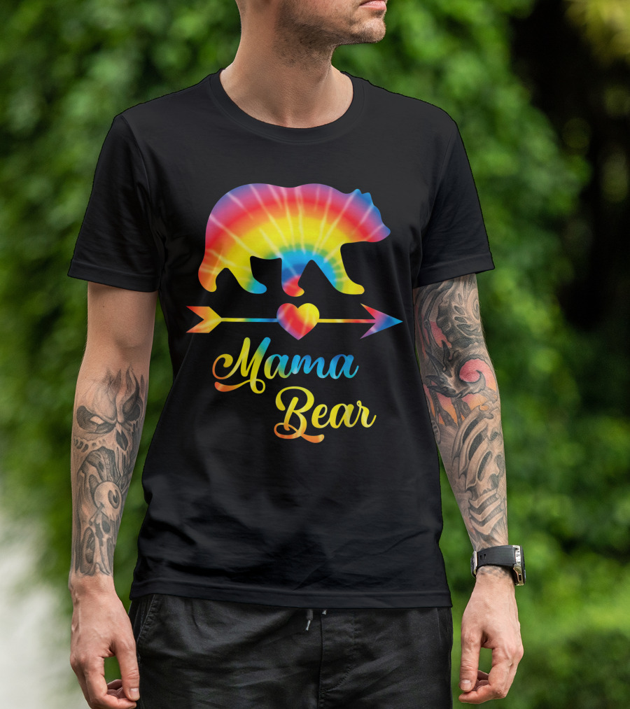 Mama Bear Rainbow Heart Arrow T-Shirt