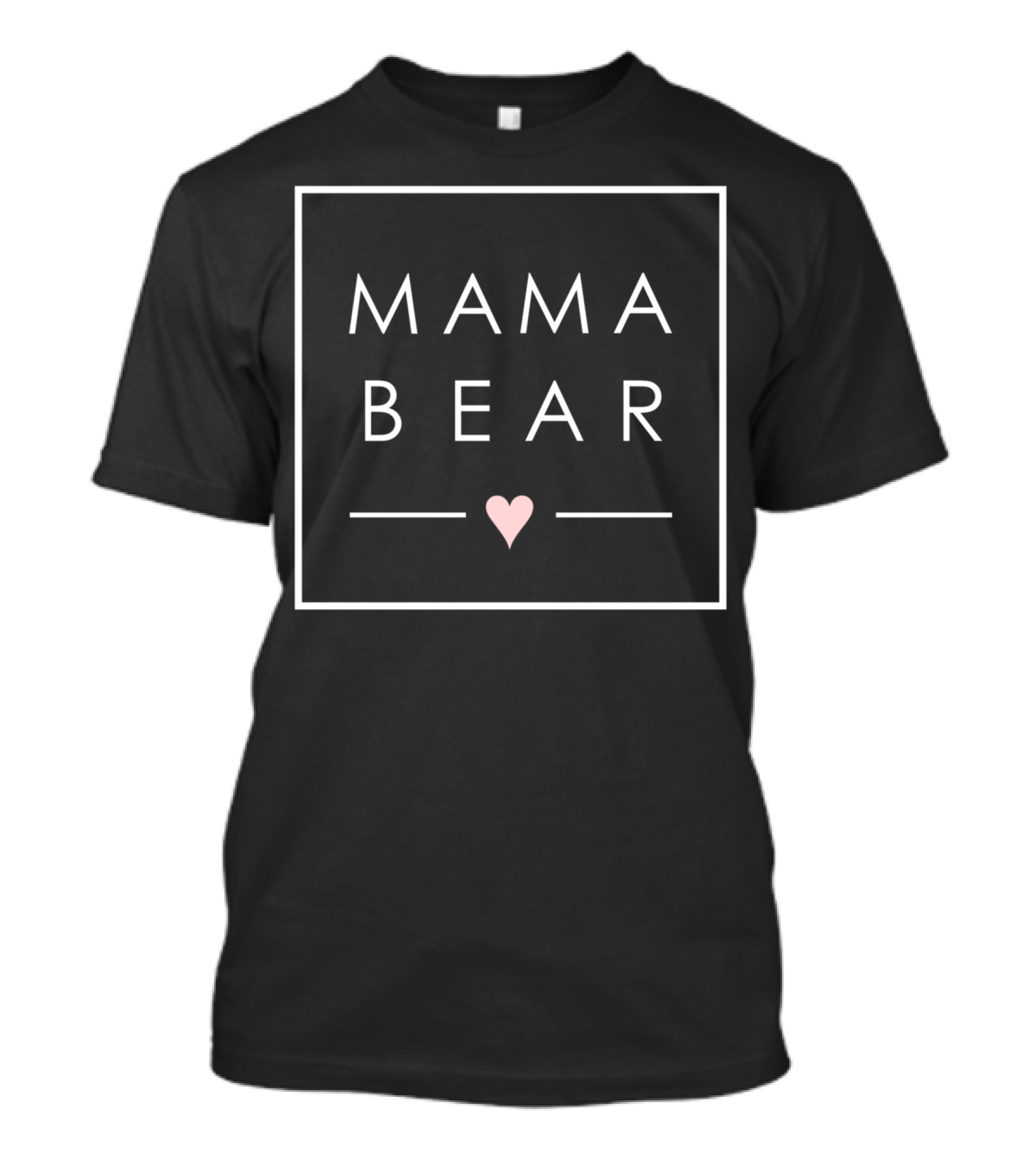 Mama Bear Minimal Square Heart Love Mother Mom T-Shirt