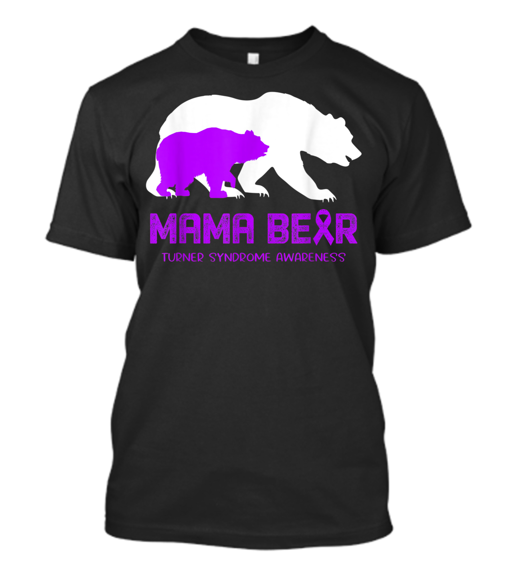 Mama Bear Turner Syndrome Awareness Ribbon Bear T-Shirt