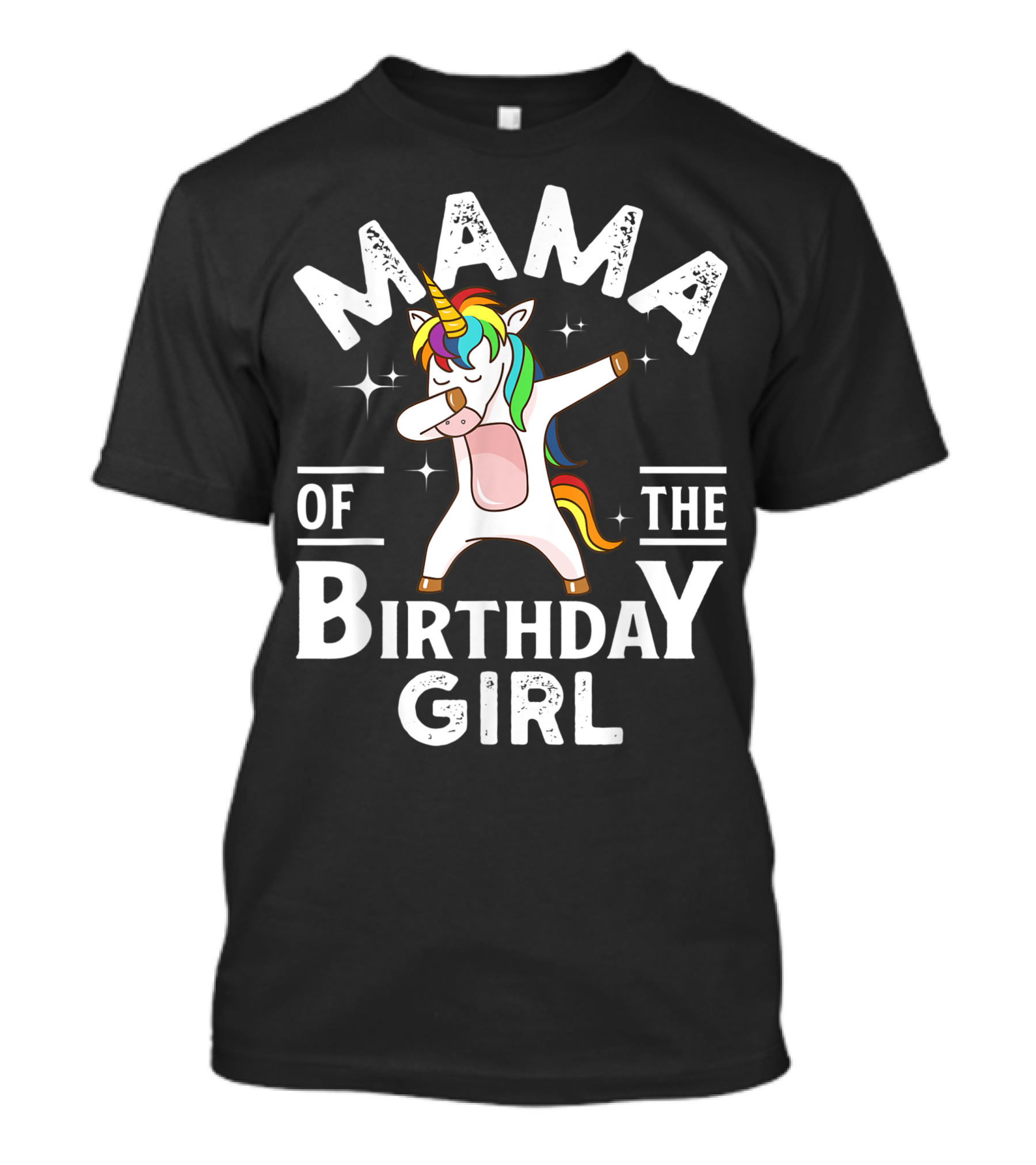 Mama Of The Birthday Girl Dabbing Unicorn T-Shirt