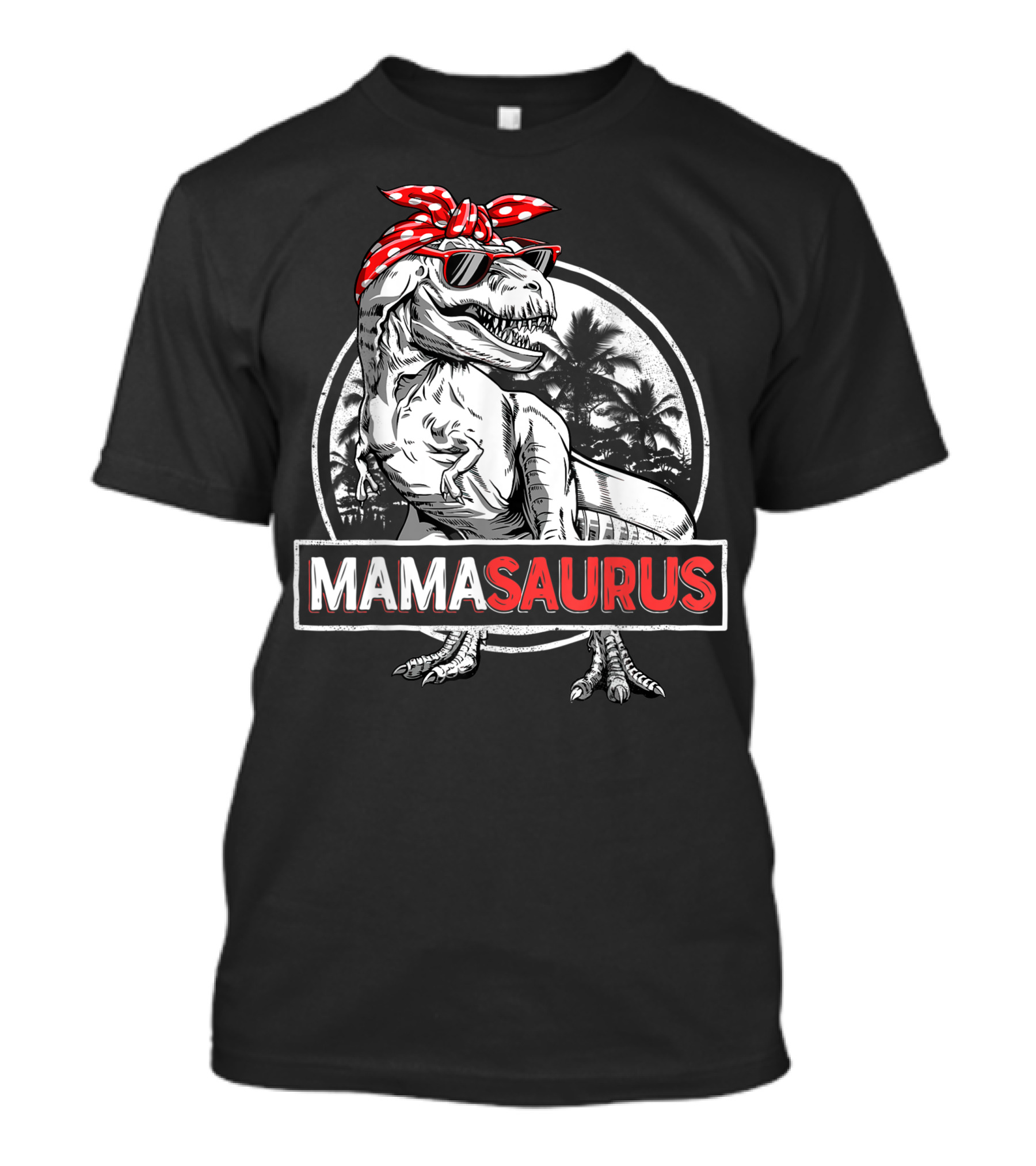 Mamasaurus Rex Dinosaur Mama Saurus Family Matching Retro Cool Bow Glasses T-Shirt