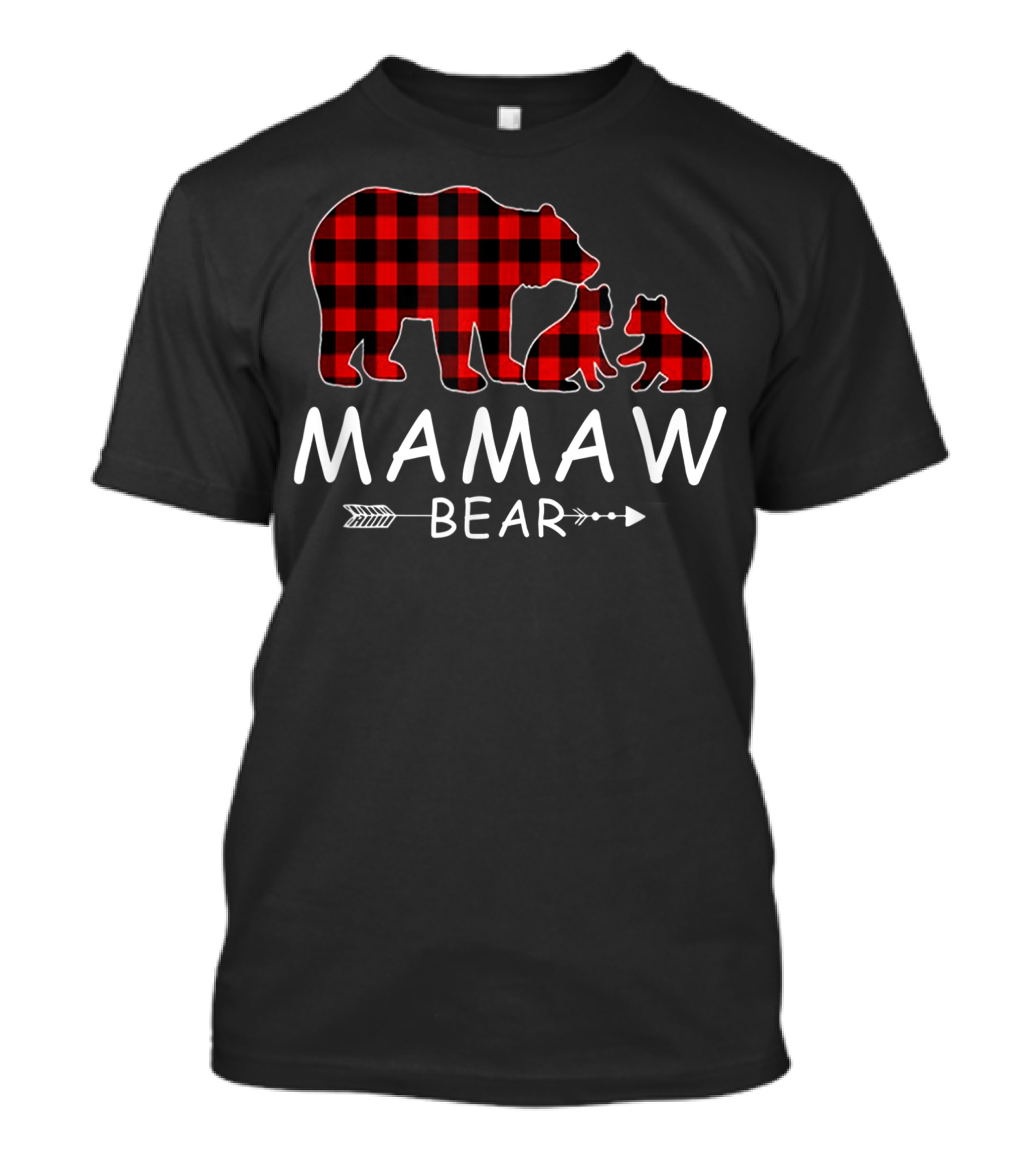 Mamaw Bear Buffalo Plaid Christmas Family Matching Pajama Set T-Shirt