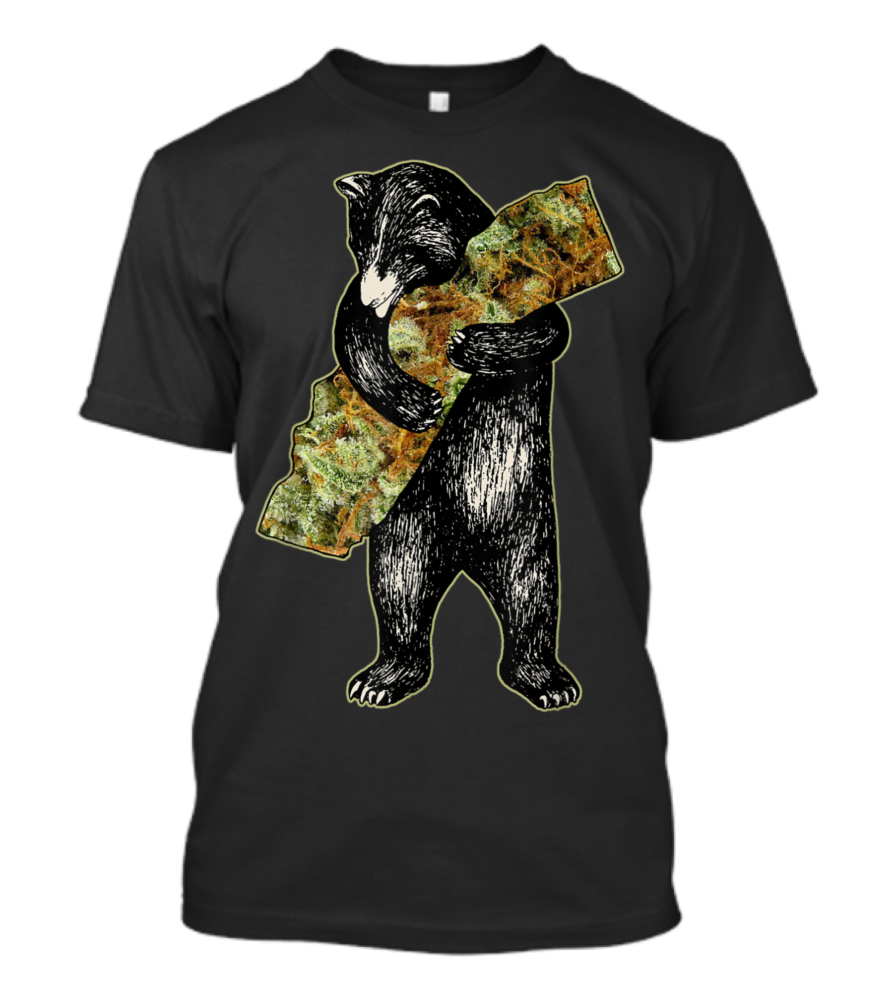California Bear Hugging Weed State Map Cannabis Love T-Shirt