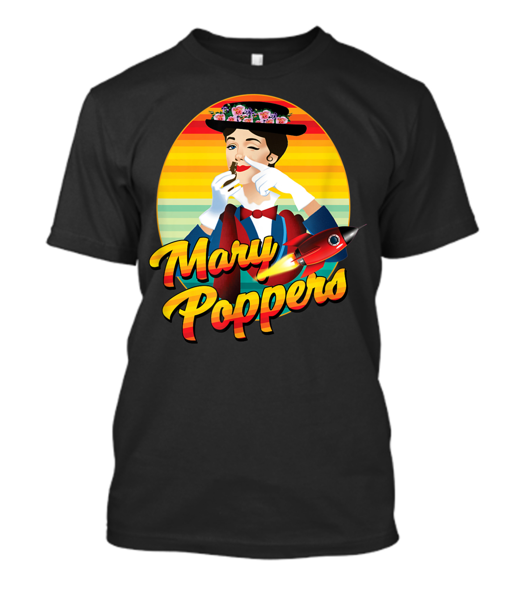 Mary Poppers Sarcastic Retro Rocket T-Shirt