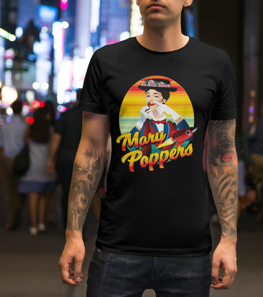 Mary Poppers Sarcastic Retro Rocket T-Shirt