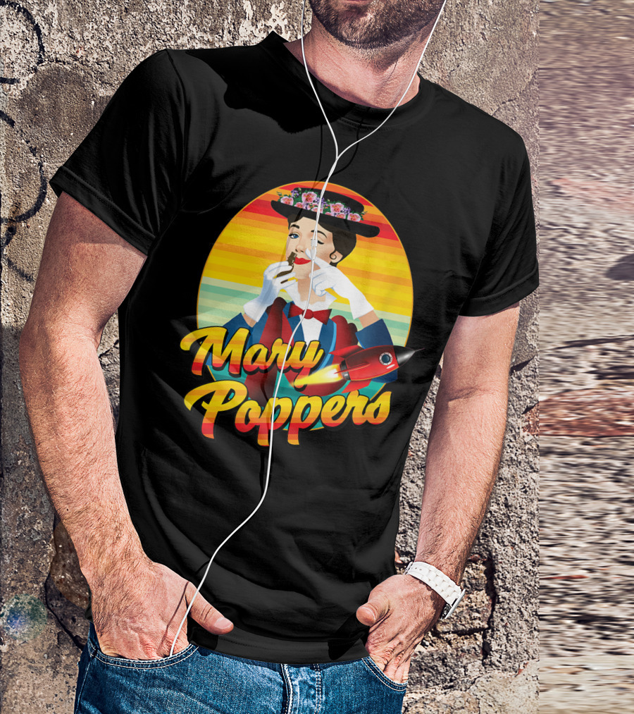 Mary Poppers Sarcastic Retro Rocket T-Shirt