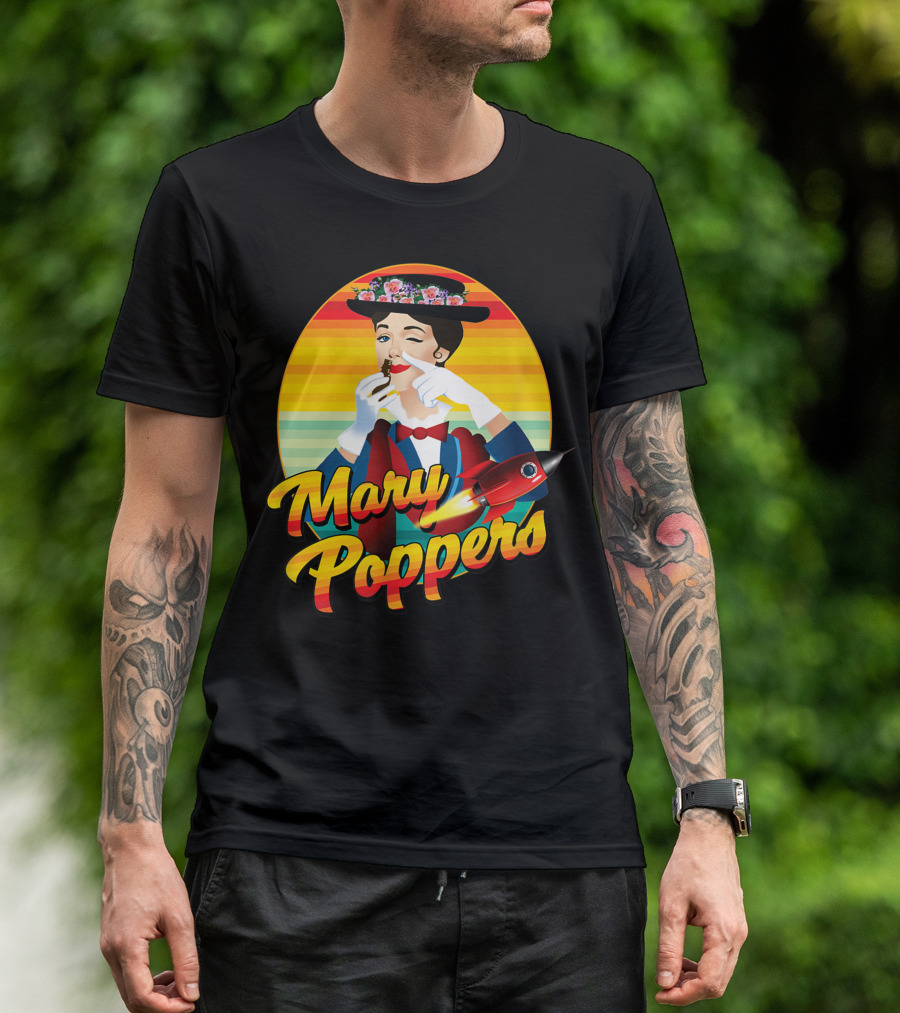 Mary Poppers Sarcastic Retro Rocket T-Shirt
