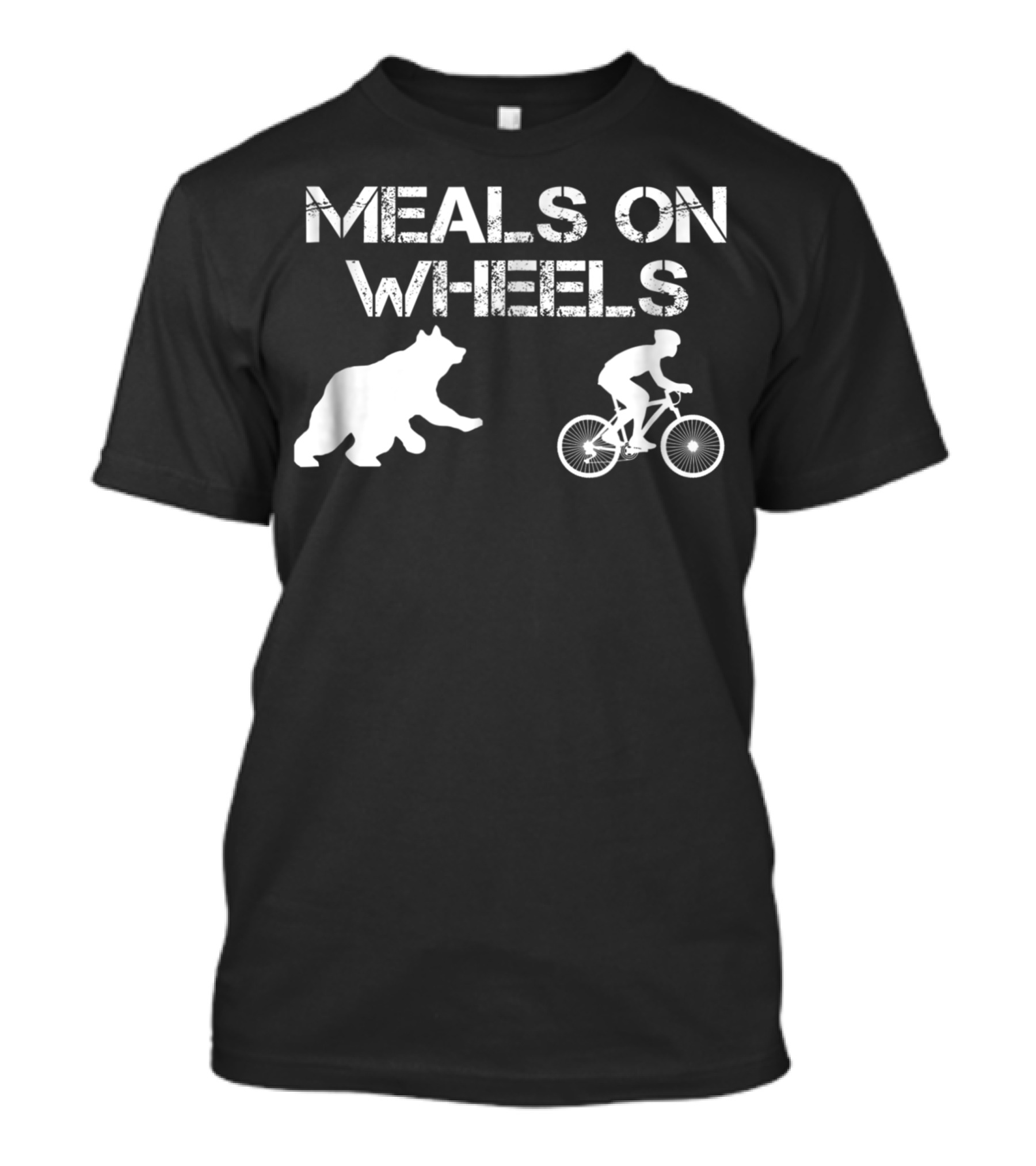 Meals On Wheels Bear Biking Bicycle Chase T-Shirt