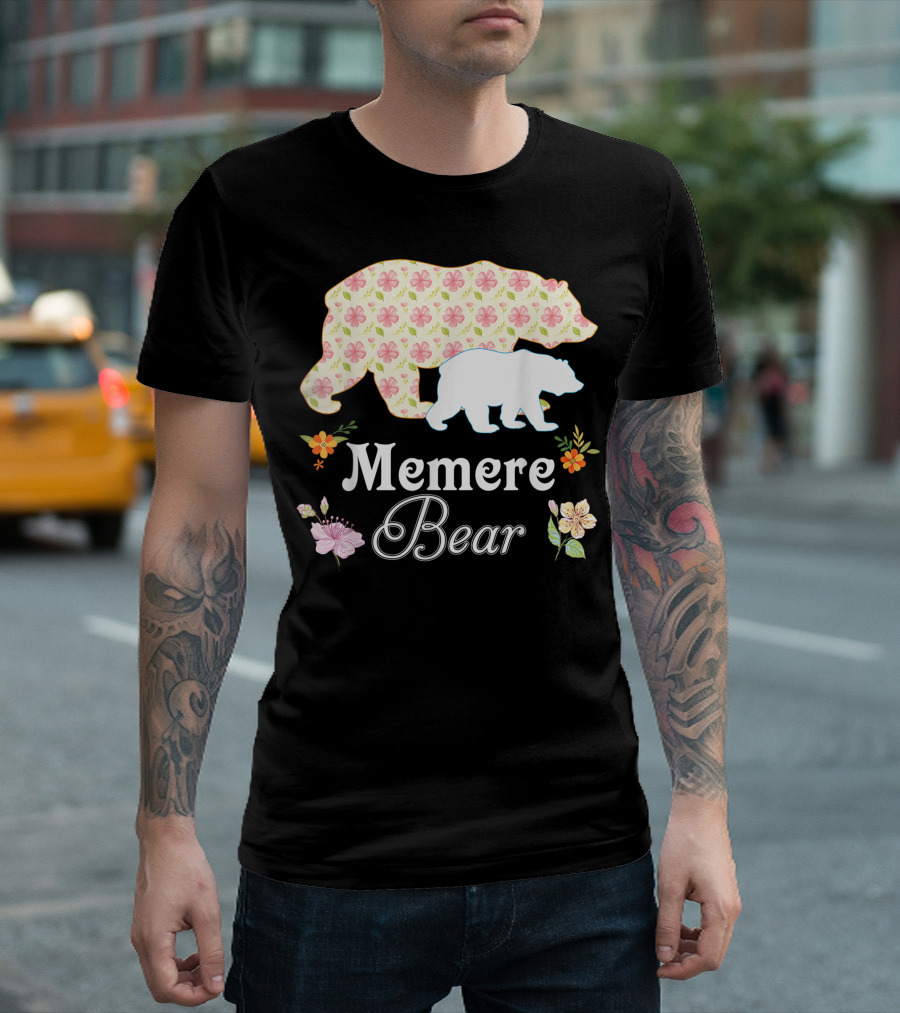 Memere Bear Floral Mommy Grandma Mother T-Shirt